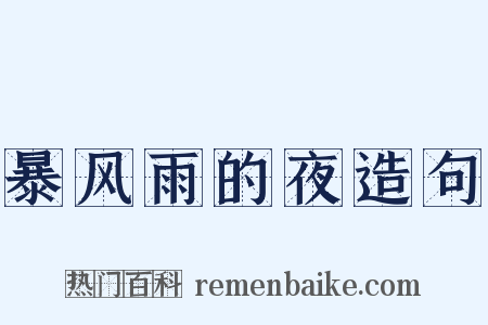 暴风雨的夜造句是什么意思的图片